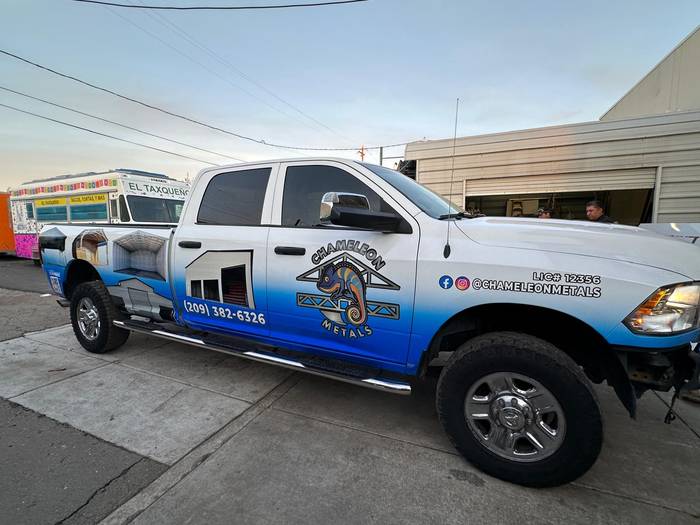 Chameleon Metals fleet truck wrap