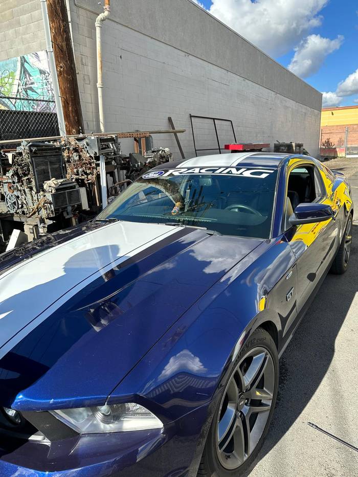 Ford Mustang racing stripe wrap