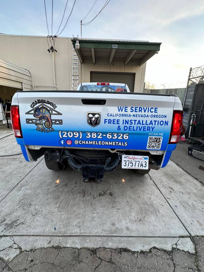 Chameleon Metals truck rear graphics
