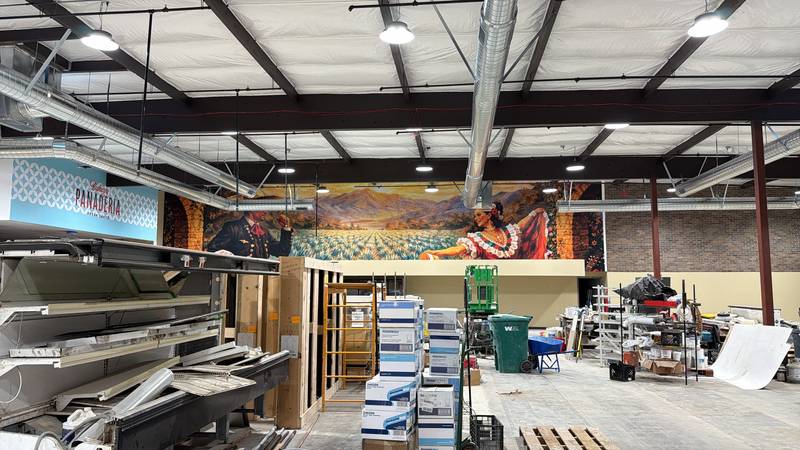 Installed interior department signage, Stockton market